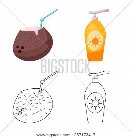 Vector Design Of Pool And Swimming Sign. Collection Of Pool And Activity Vector Icon For Stock.