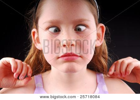 Silly Girl Making Crosseyed viso