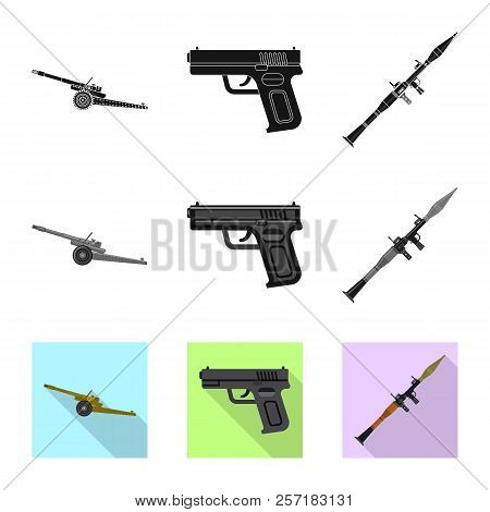 Vector Illustration Of Weapon And Gun Icon. Set Of Weapon And Army Stock Vector Illustration.