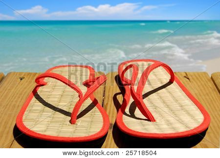 Flipflops บนท่าติดมหาสมุทร