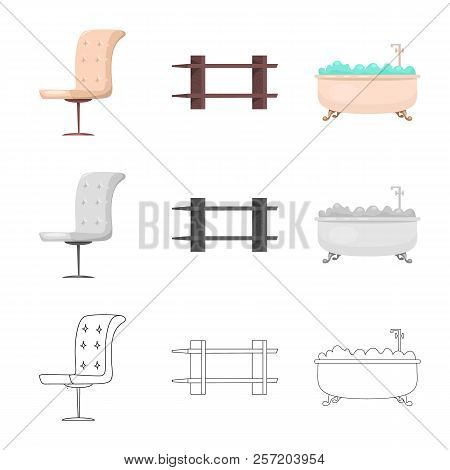 Vector Design Of Furniture And Apartment Logo. Set Of Furniture And Home Stock Vector Illustration.