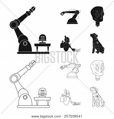 Vector Design Of Robot And Factory Icon. Set Of Robot And Space Vector Icon For Stock.
