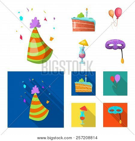 Vector Design Of Party And Birthday Icon. Set Of Party And Celebration Stock Vector Illustration.