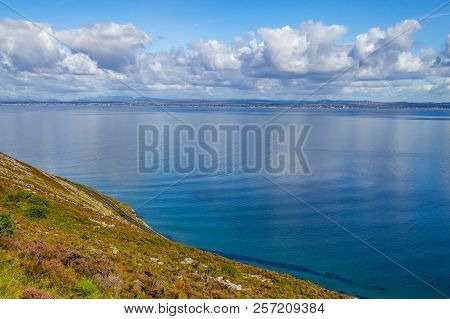 Burren Way Trail With Galway Bay In Background