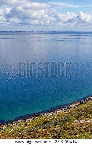 Burren Way Trail With Galway Bay In Background