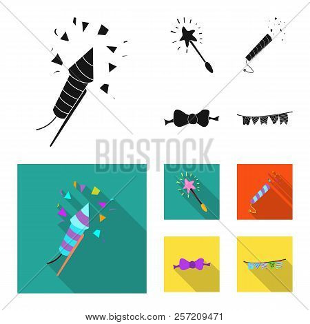 Isolated Object Of Party And Birthday Symbol. Set Of Party And Celebration Vector Icon For Stock.
