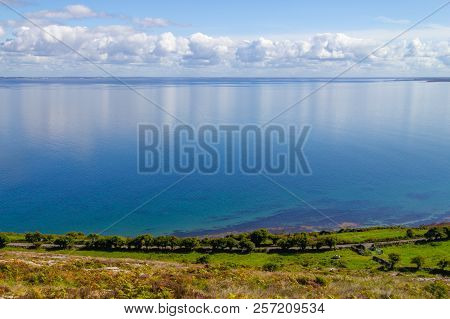 Burren Way Trail With Galway Bay In Background