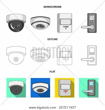 Vector Design Of Cctv And Camera Icon. Collection Of Cctv And System Vector Icon For Stock.