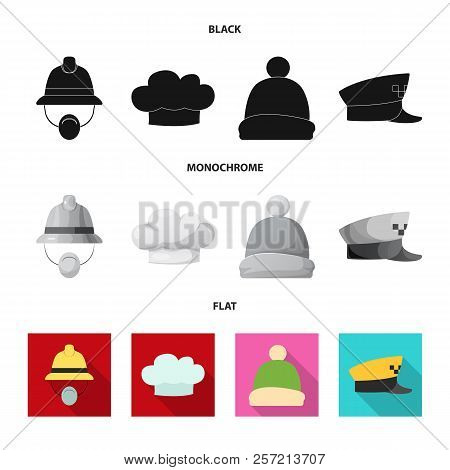 Vector Design Of Headwear And Cap Icon. Collection Of Headwear And Accessory Vector Icon For Stock.