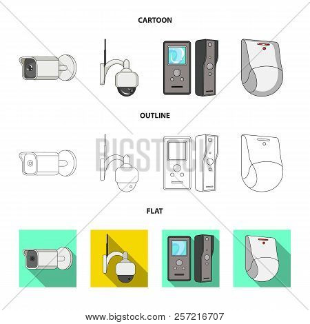 Vector Design Of Cctv And Camera Sign. Collection Of Cctv And System Stock Vector Illustration.
