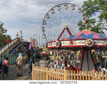 Rye, Ny - Jun 3: Playland Park In Rye, New York, As Seen On Jun 3, 2018. The Park Was Built In 1928.