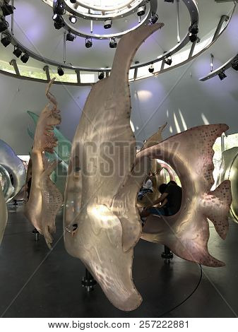 New York, Ny - Jun 9: The Seaglass Carousel At The Battery Park In New York, As Seen On Jun 9, 2018.