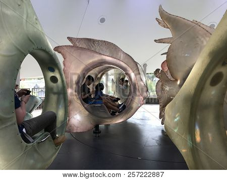 New York, Ny - Jun 9: The Seaglass Carousel At The Battery Park In New York, As Seen On Jun 9, 2018.