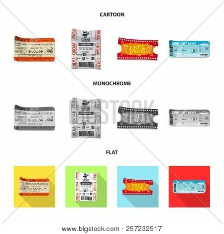 Vector Design Of Ticket And Admission Icon. Set Of Ticket And Event Stock Vector Illustration.