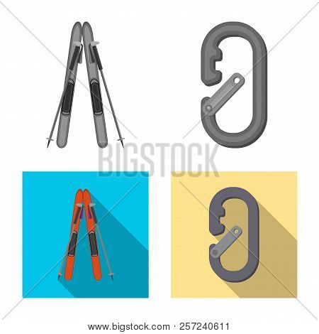 Vector Illustration Of Alpinism And Peak Icon. Set Of Alpinism And Camp Vector Icon For Stock.