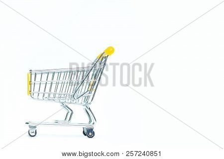 Shopping Cart For Department Stores Is On A White Background.