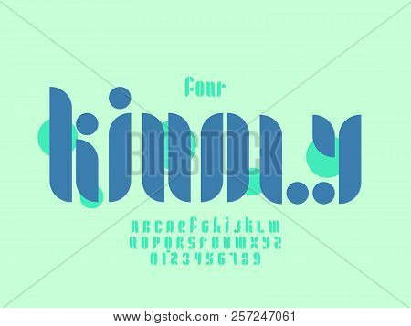 Kindly Font. Vector Alphabet Letters And Numbers. Typeface Design