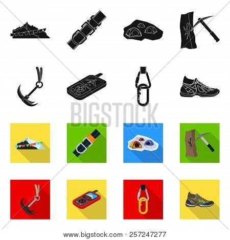 Isolated Object Of Alpinism And Peak Sign. Set Of Alpinism And Camp Vector Icon For Stock.