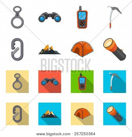 Isolated Object Of Alpinism And Peak Logo. Collection Of Alpinism And Camp Stock Symbol For Web.