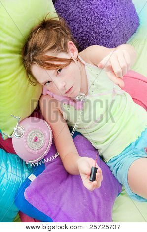 Girl upset to be bothered in room