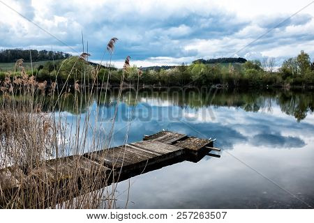 Panoramic View Of The Lake In The Nature Reserve Haff Reimech And Ornithology Center Biodiversum In 