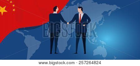 China International Partnership. Diplomacy Negotiation. Business Relationship Agreement Handshake. C