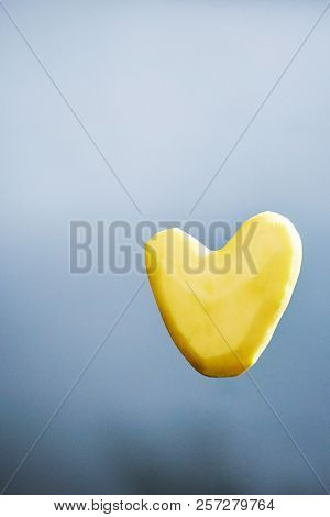 Potato Heart Flying Yellow Vegetable Cute Cutting Eating Food Grey Silver