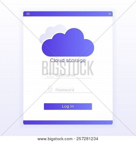 Concept Website Page. Log In To Cloud. Modern Vector Illustration.