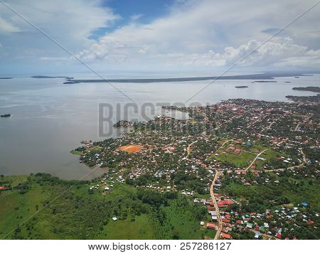 Caribbean City In Nicaragua Aerial Drone View