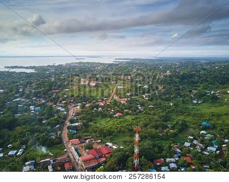 Bluefields Town In Nicaragua Aerial Drone View