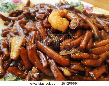 Hokkien Mee Noodles In Malaysia Style. Fried Noodle.