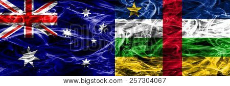 Australia Vs Central African Republic Colorful Smoke Flag Made Of Thick Smoke