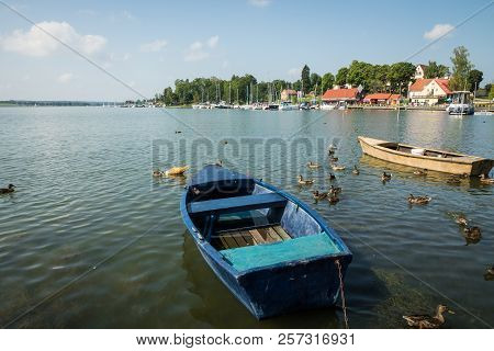 Ryn, Warmia-masuria Province / Poland - July 31, 2018: Marina And Pier On Rynskie Lake, Town Of Ryn.