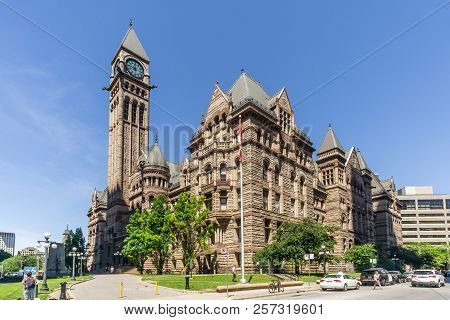 Toronto,canada - June 25,2018 - View At The Building Of Old City Hall In Toronto. Toronto Is The Cap