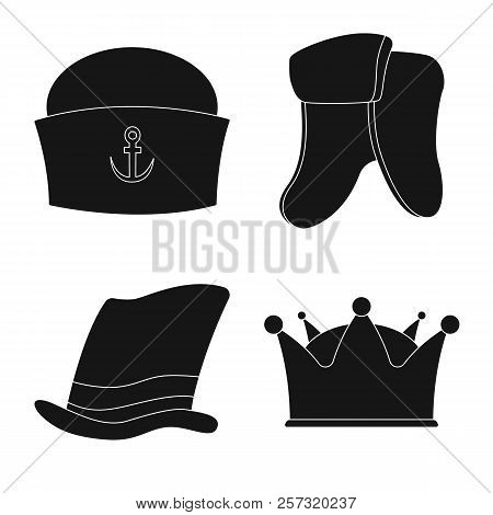 Vector Illustration Of Headwear And Cap Symbol. Collection Of Headwear And Accessory Stock Vector Il