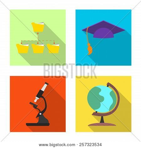 Vector Illustration Of Education And Learning Icon. Set Of Education And School Vector Icon For Stoc
