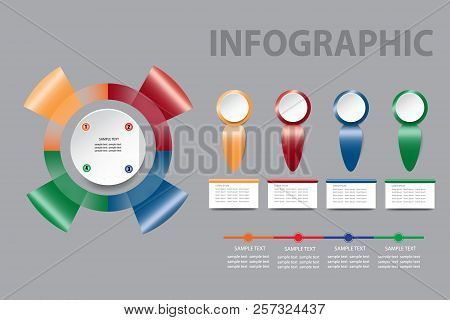 Modern Quarterly Infographic Vector Of Colorful Gradient Circle Template Made Of Colorful Metal Shap