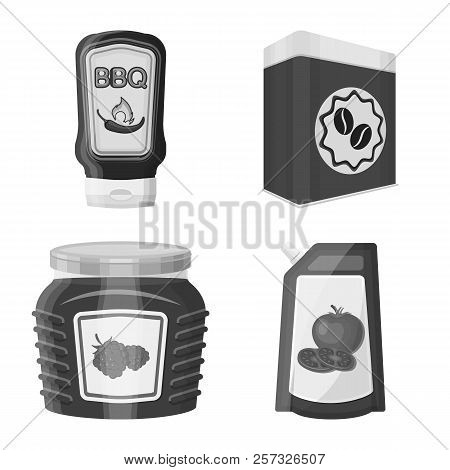 Vector Illustration Of Can And Food Logo. Collection Of Can And Package Stock Vector Illustration.