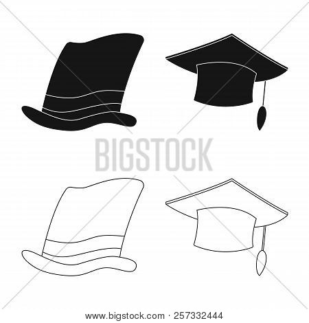 Vector Illustration Of Headwear And Cap Icon. Collection Of Headwear And Accessory Stock Symbol For 