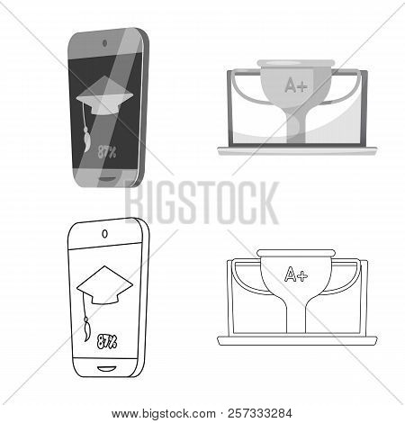 Vector Design Of Education And Learning Logo. Collection Of Education And School Vector Icon For Sto