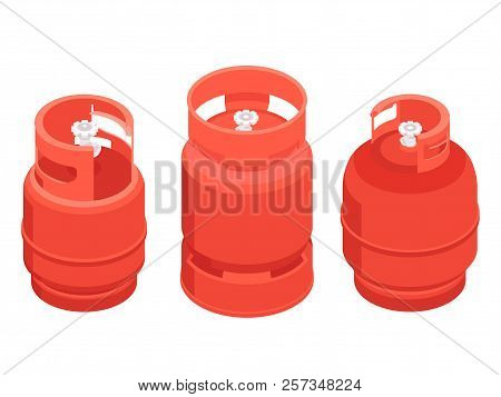 Gas Tank Balloon Isolated On White Background. Lpg. Vector Illustration