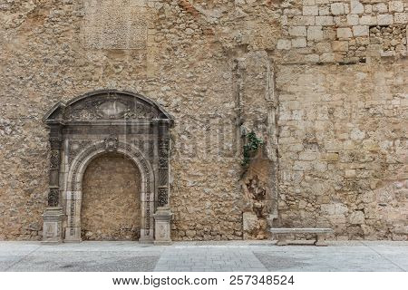 Entrance Gate Of The San Lesmes Church In Burgos, Spain
