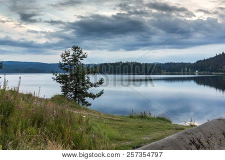 Amazing Sunset Landscape Of Golyam Beglik Reservoir, Pazardzhik Region, Bulgaria