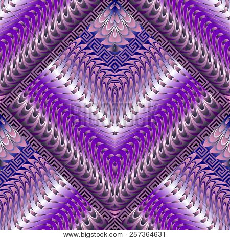 Abstract Modern Greek 3d Vector Seamless Pattern. Geometric Orna