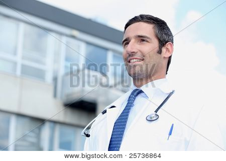 Doctor standing outside