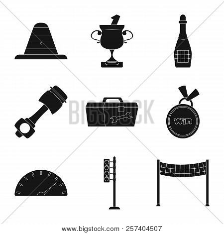 Isolated Object Of Car And Rally Icon. Collection Of Car And Race Stock Vector Illustration.