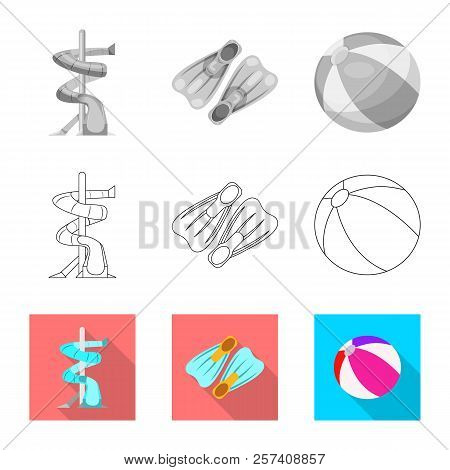 Isolated Object Of Pool And Swimming Symbol. Set Of Pool And Activity Stock Vector Illustration.