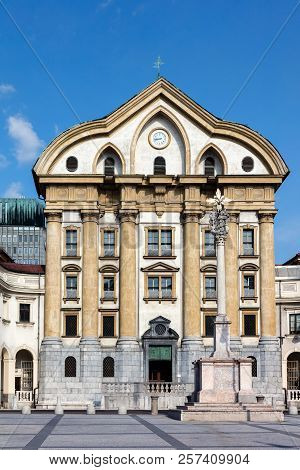 Ursuline Church Of The Holy Trinity In Ljubljana, Slovenia