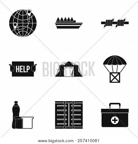 People Fugitives Icons Set. Simple Illustration Of 9 People Fugitives Icons For Web
