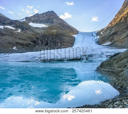 Steindalsbreen Glacier In North Norway In The Lyngen Alps Near The Tromso City - Tourist Attractions